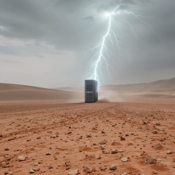 Server in stranded desert